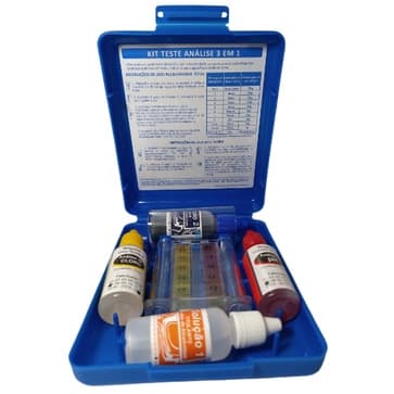 Estojo de Teste 3em1 (pH, Cloro e Alcalinidade) para piscina