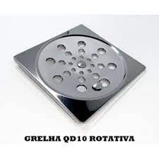 Ralo Grelha ( INOX QUADRADO ) Abre e Fecha Rotativo 10x10 para Banheiros, Lavabos, Áreas Gourmet, Sacadas e Lavanderias.