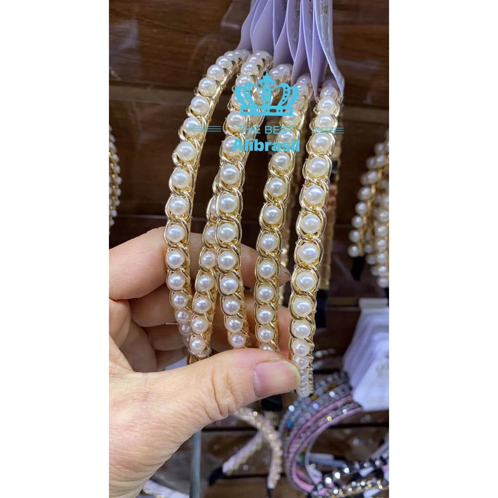 Tiara Arquinho Diadema Pérola Fina PRONTA ENTREGA