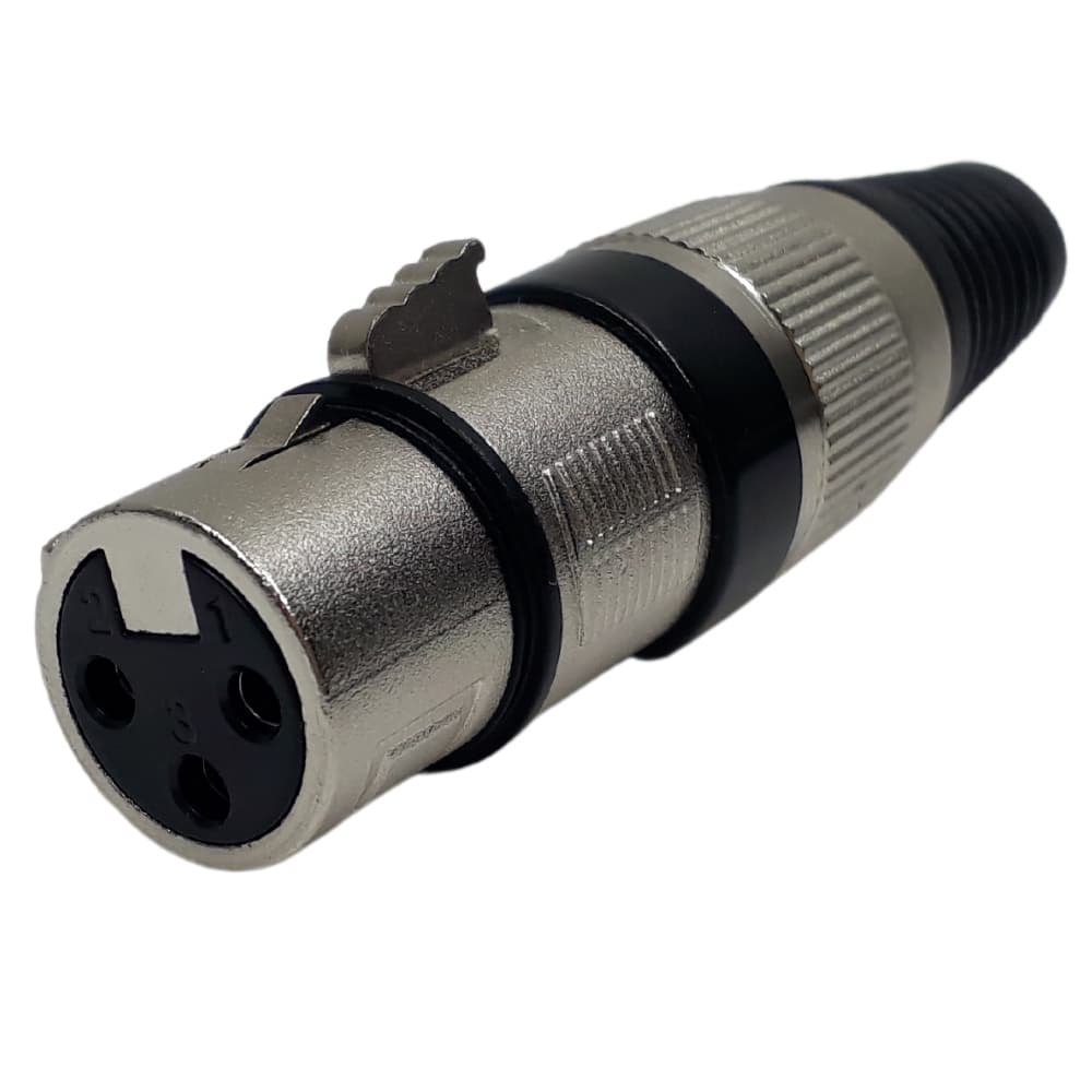 Conector XLR Fêmea IT Blue LE-5592 Plug Canon para Cabo de Microfone Profissional