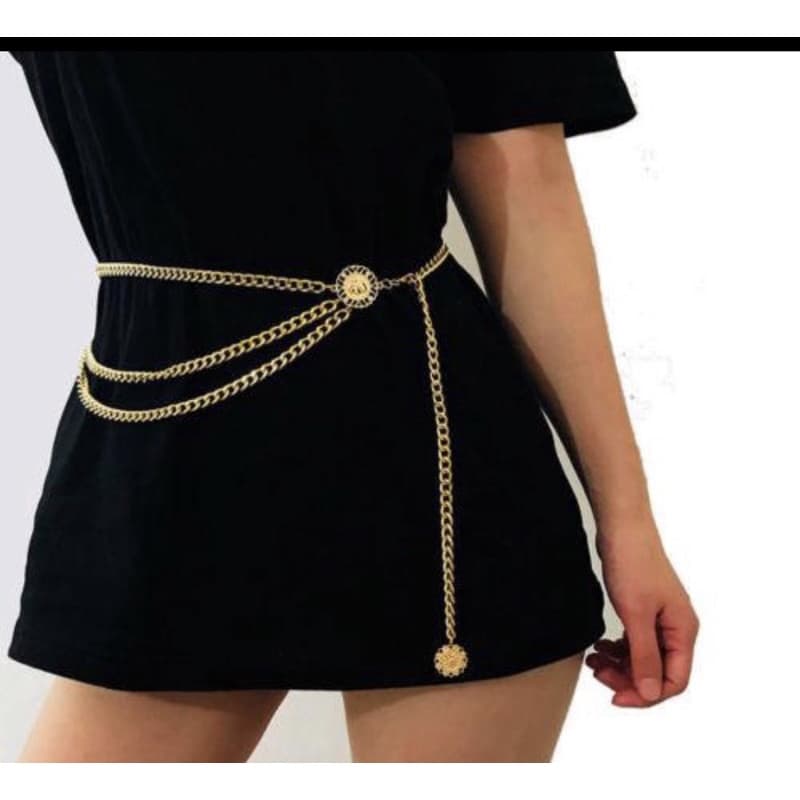 Cintos Femininos De Moda De Luxo Com Corrente De Metal Chunky Franjas Cinto