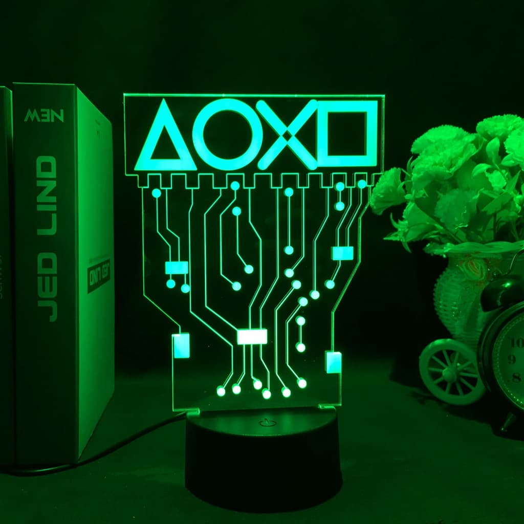 Logotipo OX Luminária LED 3D Noturna Mesa De Jogos Setup Console Ícone Sensor Crianças Criança Presente De Cabeceira