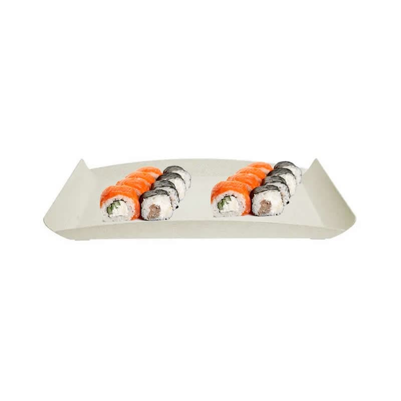 BANDEJA ZEN PETISQUEIRA  34X18CM REFLORESTADA - BEGE