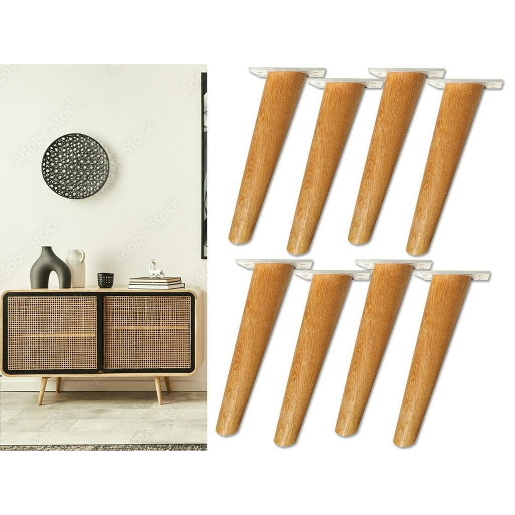 Pé Palito Retro 20cm C/ Base Metal Angelim - Kit 8pcs