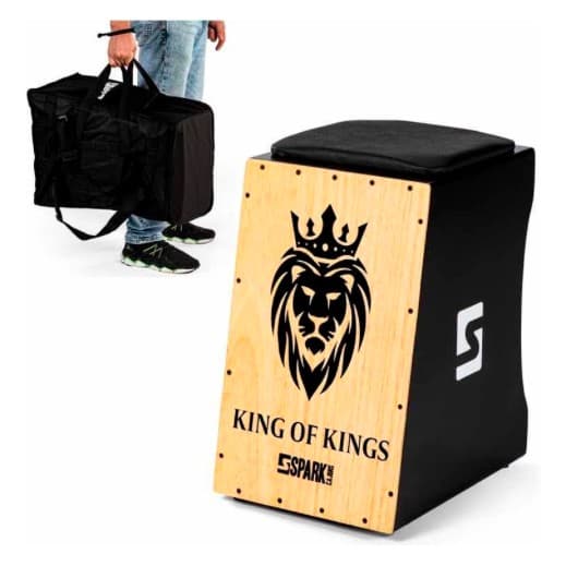 Cajon Elétrico Cajon Eletroacústico Leão + Bag Cajons Spark Instrumentos Musicais Percussão