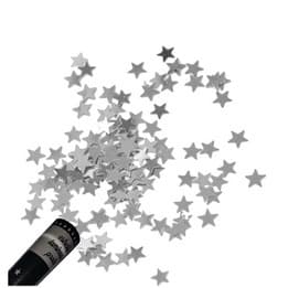 Kit 2 Lança Confete Metalizado 30cm Estrela ou Retângulo Festa Estouro - PRATA