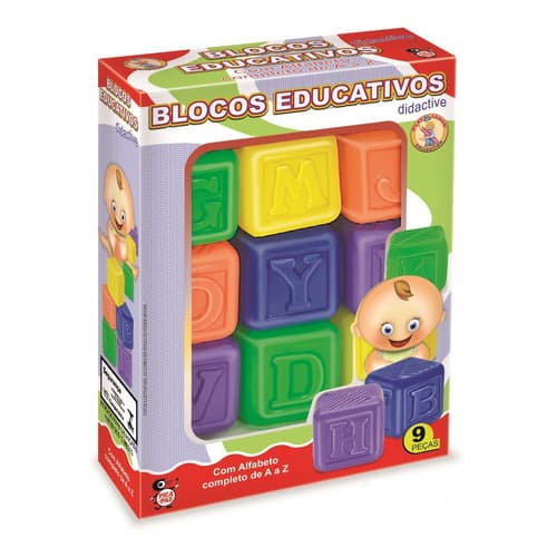 Blocos Educativos Para Bebê Com 9 Peças - Pica Pau