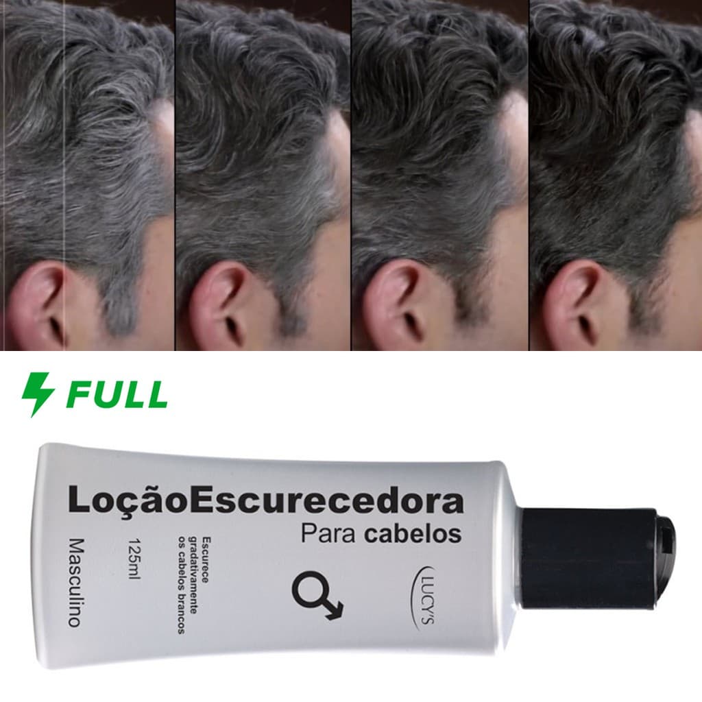 Loção Masculina Escurecedora Para Cabelos Brancos  Natural Escurece Fios Brancos, Devolve Cor Natural, Gradativamente