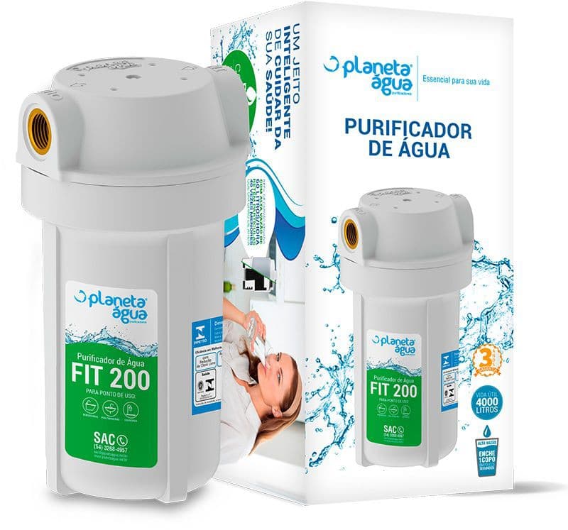 Filtro Purificador de Água FIT200 7" Branco Rosca 1/2  Planeta Água - 2000