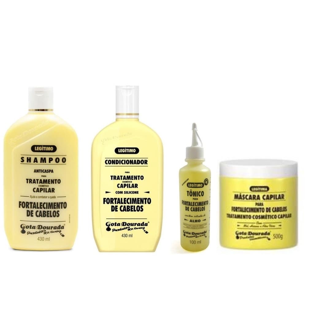 Kit Fortalecimento Gota Dourada SH 430ml + COND 430ml + TONICO 100ml + MASC 500ml