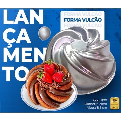 Bolo Vulcão Forma Em Aluminio 21cm ***maior Da Shopee***