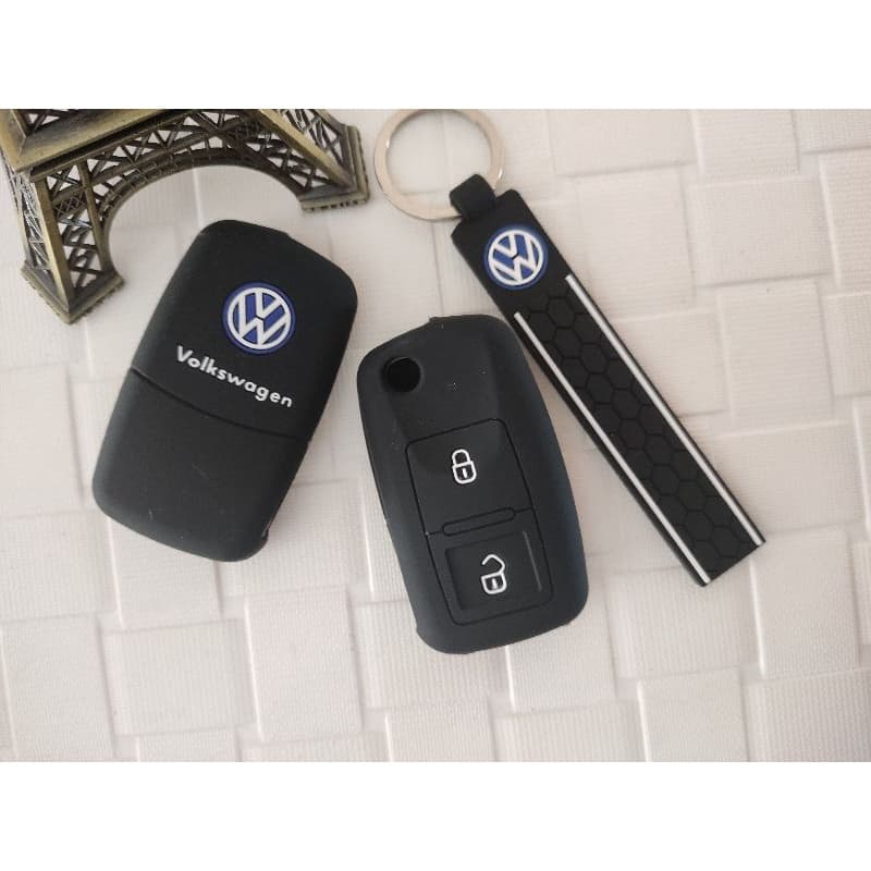 Capa Silicone Chave Volkswagen Saveiro Golf Amarok 2 Botões+Chaveiro