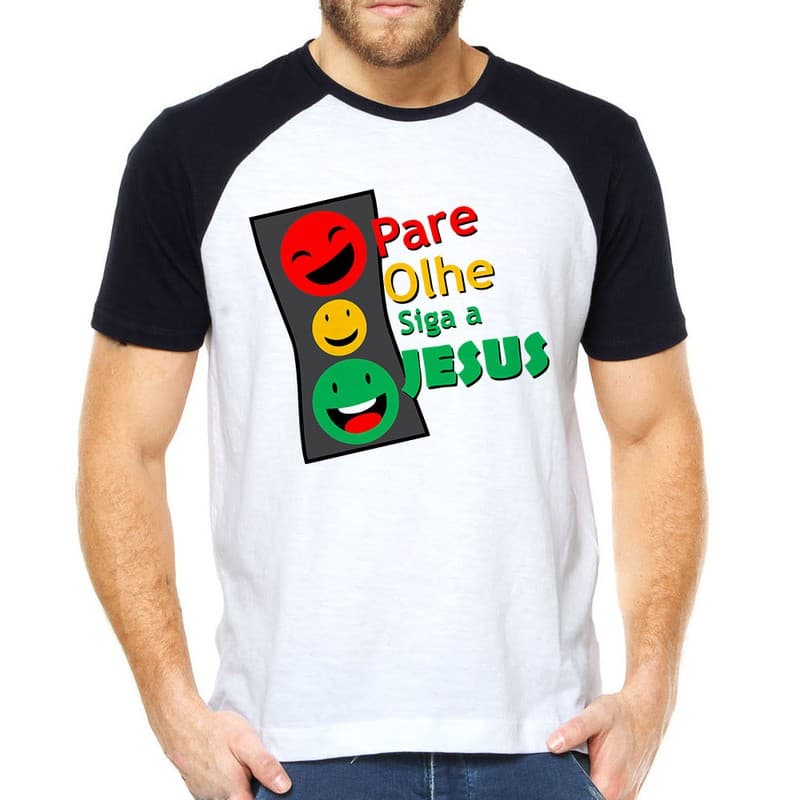 Camiseta Evangelica siga Jesus Gospel camisa blusa raglan