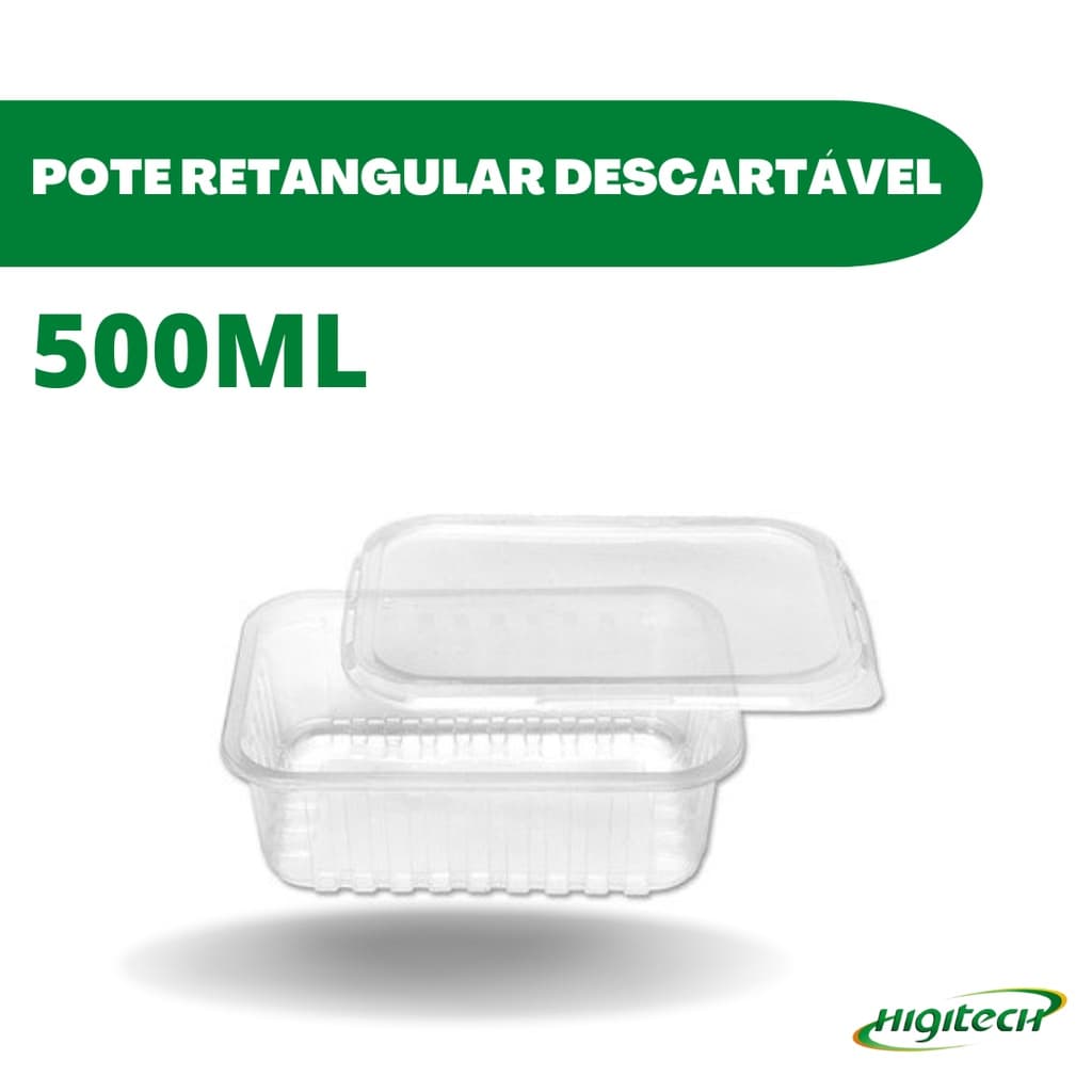24 Potes Marmita Descartavel 500ml Fitness Microondas Freezer TotalPlast