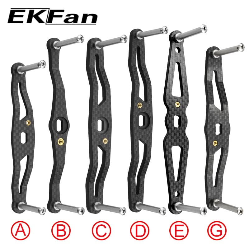 EKFan 105/115/120/130/140MM Alça De Carretel De Pesca De Fibra De Carbono Para Eixo 27MM S/D/A Marca 8 * 5/7 * 4mm Arrem