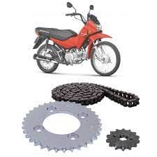 Kit Relação Transmissão Aço 1045 c/Retentor Pop 100 2007/2015 modelo original