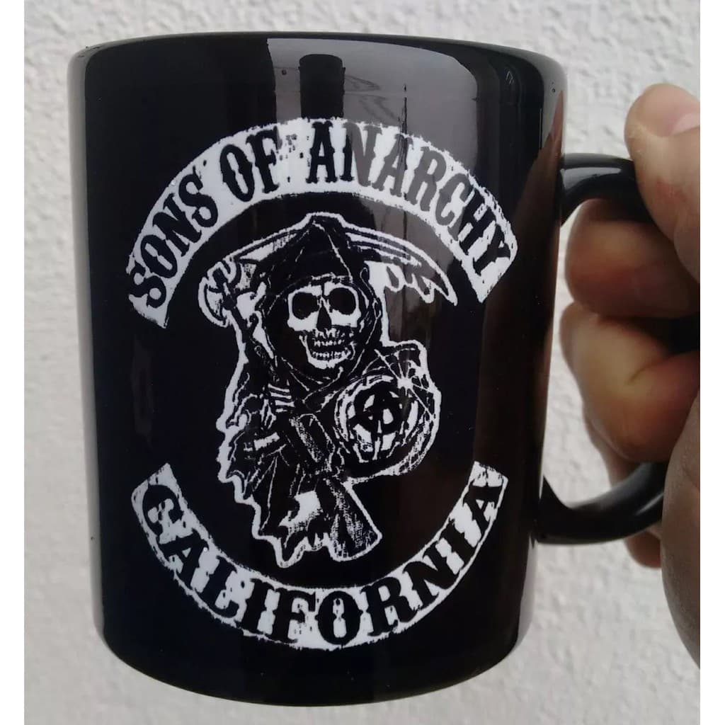 Caneca De Cerâmica Preta Serie Sons Of Anarchy Caneca Porcelana