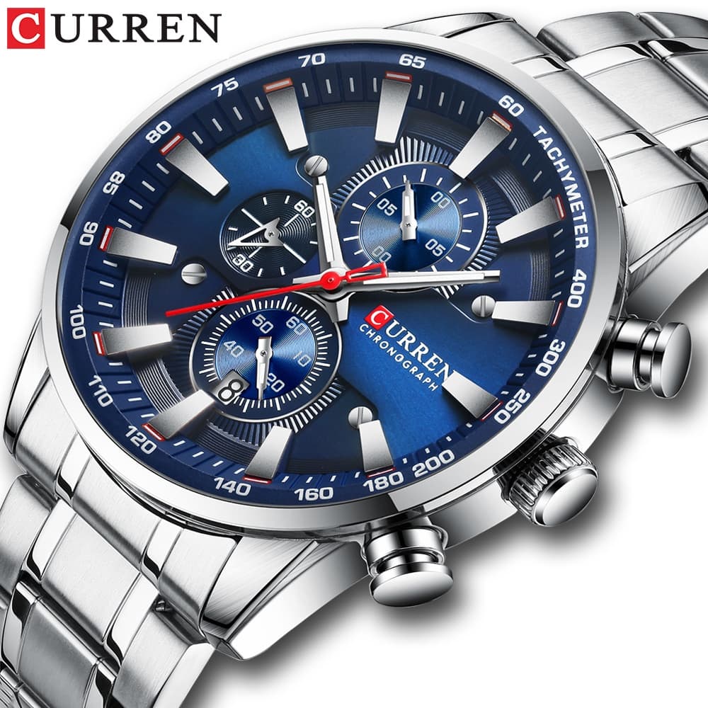 Curren Relógio De Pulso Masculino De Quartzo À Prova D 'Água Com Calendário Em Aço Inoxidável 8351xs