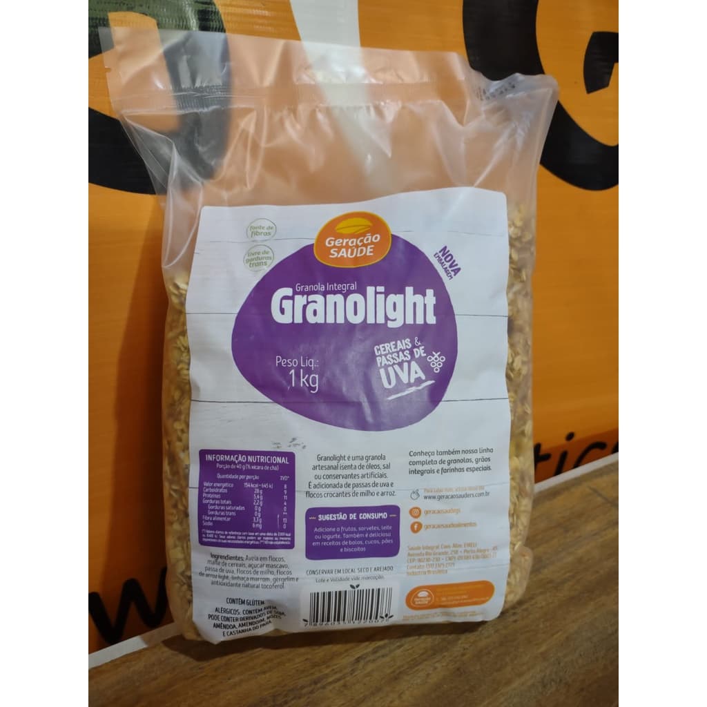 Granolight Granola Integral Geração Saúde Zero Lactose Sem Gordura Trans 1kg