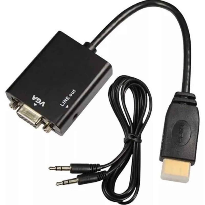 Conversor Adaptador De Video Hdmi Pra Vga Com Audio P2 com