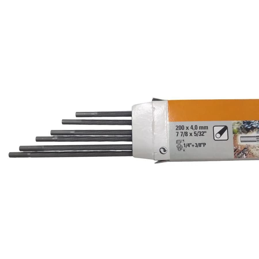 Caixa com 6 peças lima redonda 5,2mm Motosserras STIHL MS 310/361/381/382/460/462/650/660/661