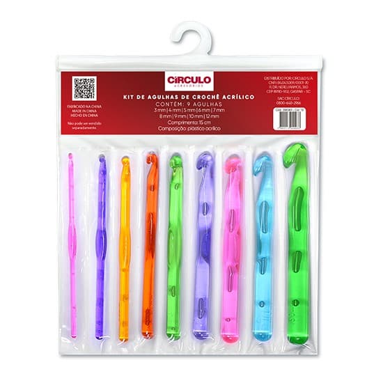 Kit de Agulhas de Crochê Acrilico.
