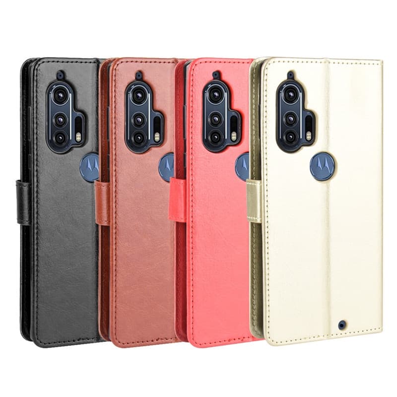 Bolsa Moto Edge Plus Carteira de Couro Capa Suporte Suporte Flip Invólucro Estojo Anti-Perda de Alça para Motorola Edge Plus