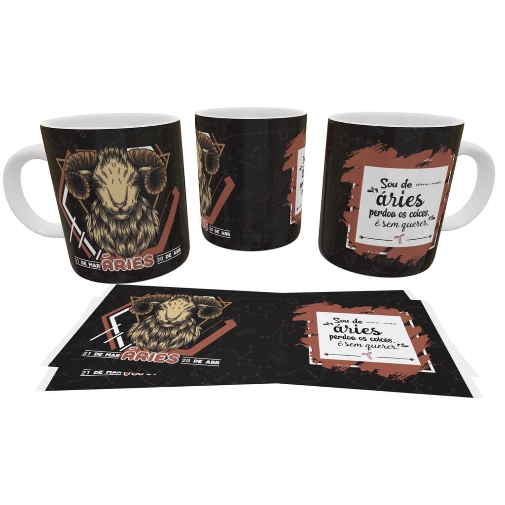 Caneca / Xicara Signos Personalizada + Caixa com a Mesma Arte