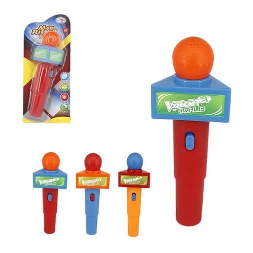 Brinquedo Microfone Infantil Com Luz Musica Som A Pilha