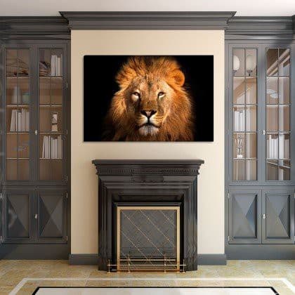 Quadro Decorativo Mosaico Leão Africano Peça Única