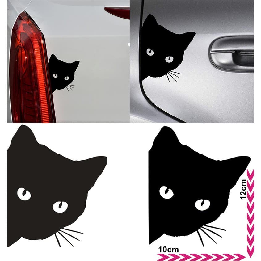 Adesivo de carro gato e gaze para carro, acessórios automotivos de decoração para gatos e bichos e decalques