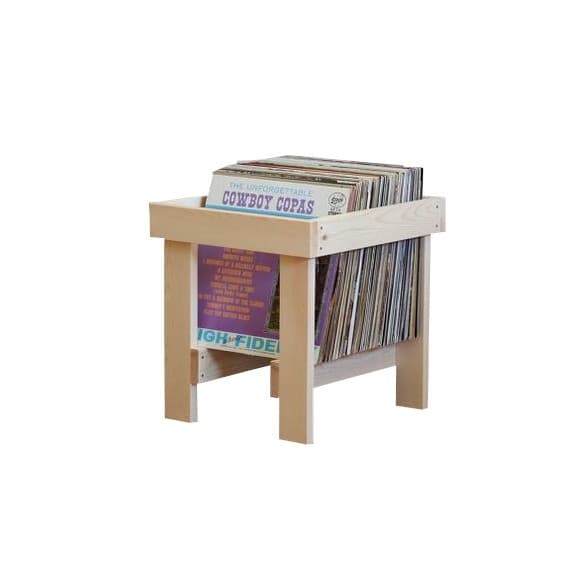 Caixa Cesto Organizadora Para Discos Vinil Lp 31 x 31 Compactos De Madeira Pinus
