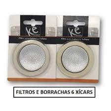 Oferta Kit 2 Filtros 6 Borrachas Cafeteira Italiana 6 Xícara