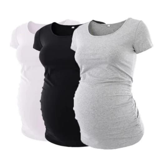 Kit 3 Blusas Gestante, Manga Curta