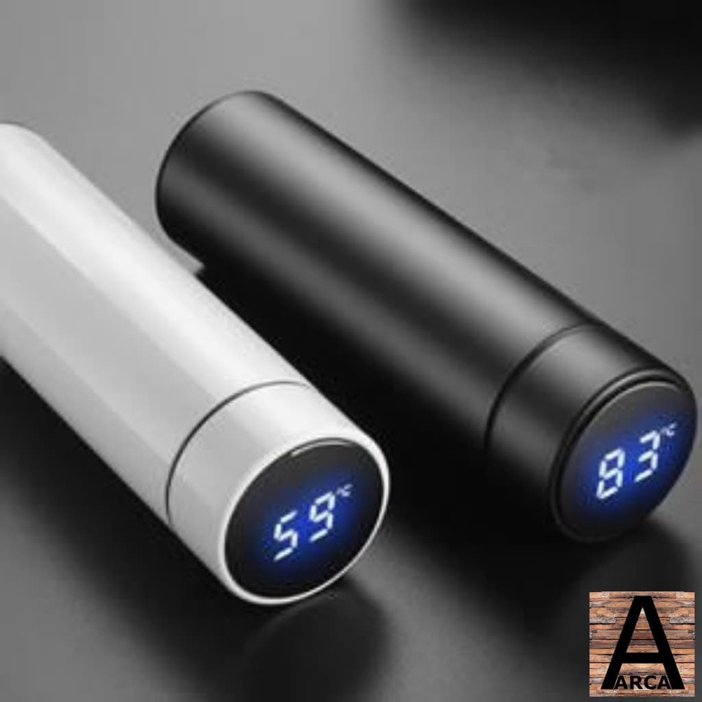 Garrafa Térmica com Termômetro Aço Inox Portátil Led