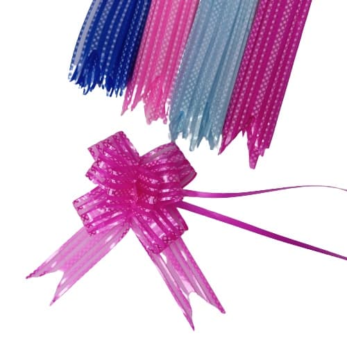 Kit de 10 laços mágicos com bolinhas poá 49cm x 30mm