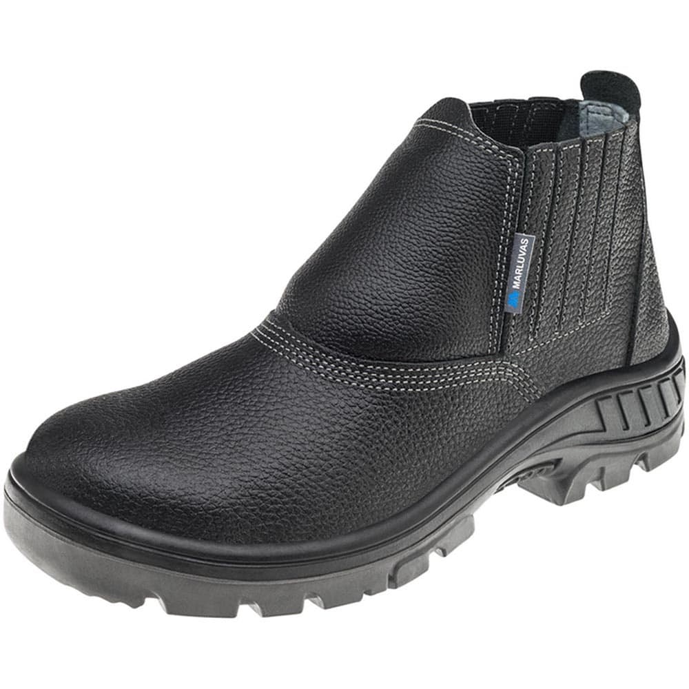 Bota Botina Ocupacional Marluvas 95B19 Original Couro Fechamento Elastico Bico Aço Solado Bidensidade