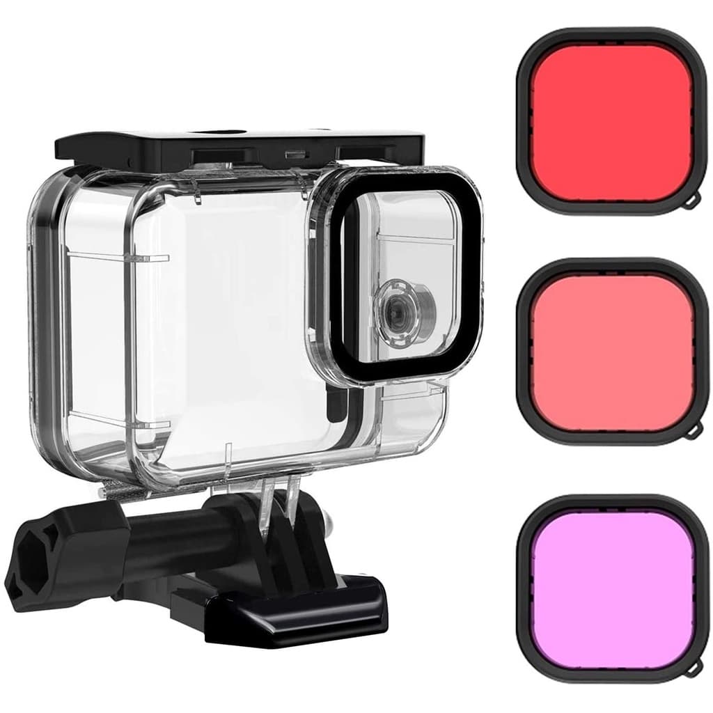 Kit Caixa estanque e conjunto filtros de mergulho gopro 9