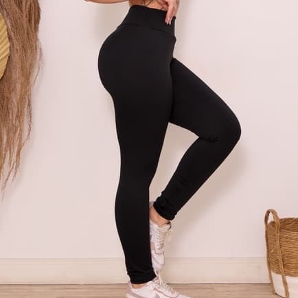 Calça Legging Preto Academia Fitness Suplex Power Lipo - 400 gramatura