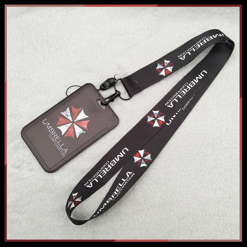 Titular do cartão de identificação do guarda-chuva Resident Evil Lanyard Chaveiro Protetor de Cartão de Correia de