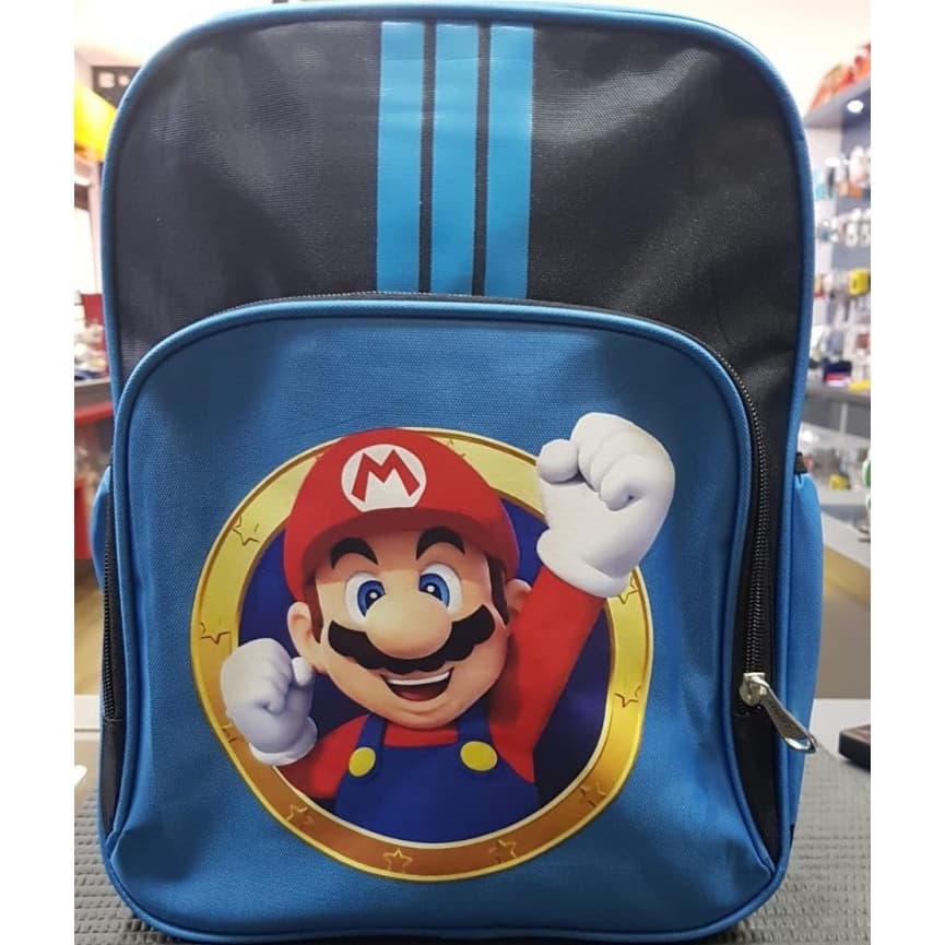 Mochila Infantil Azul Super Mario