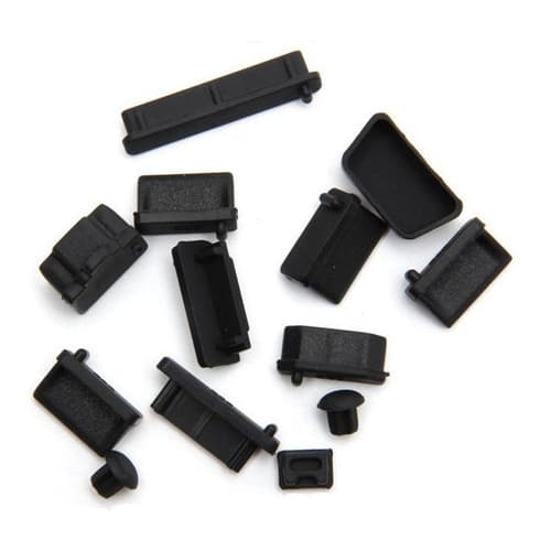 Kit 13 Tampas Anti Poeira Para Notebook E Laptop Cor Preta