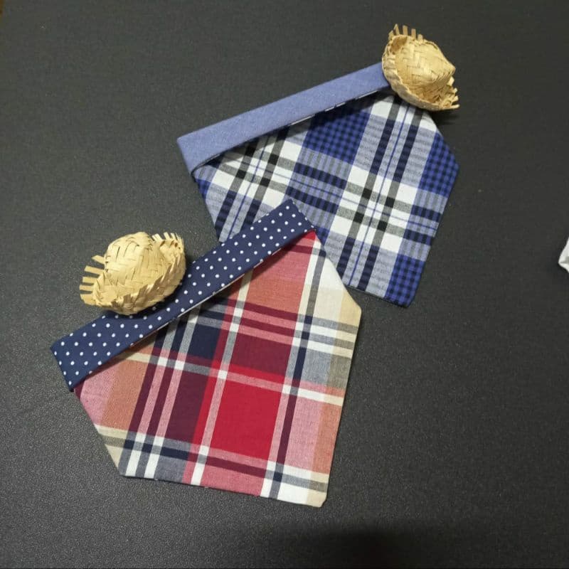 Bandana para cachorro e gato 100% algodão - dupla face com botão - Bandana Pet - Bandana para cães e gatos