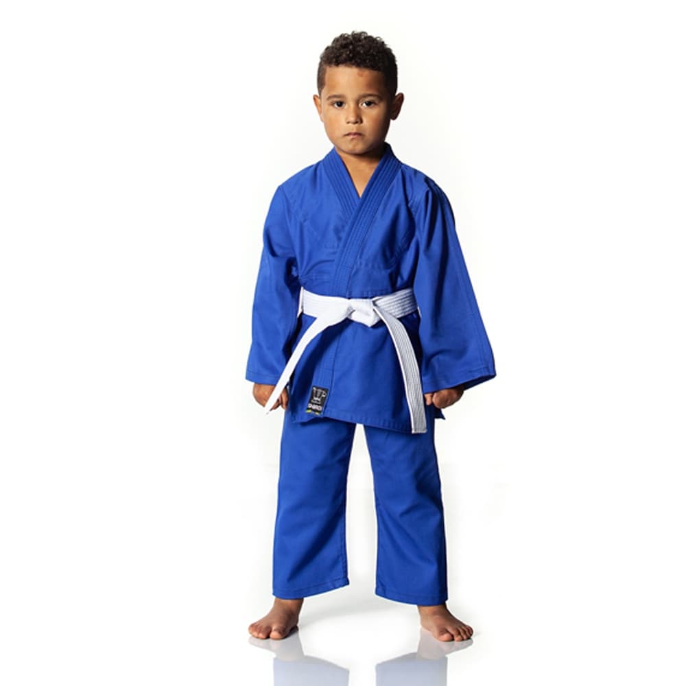 Kimono Infantil Liso + Faixa Branca - Judô/ Jiu Jitsu - Azul - Shiroi