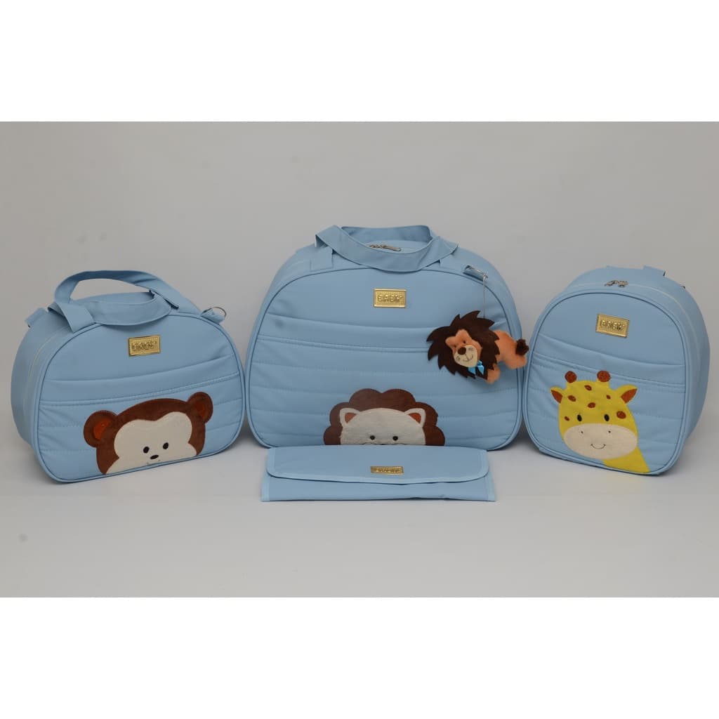 Kit Bolsa Mala Maternidade Masculino 4 Peças Safari Luxo