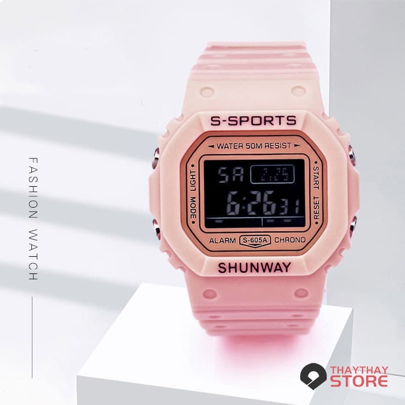 Relógio Relógios Femininos de Pulso Digital Esportivo à Prova D’água com Mostrador S-605A