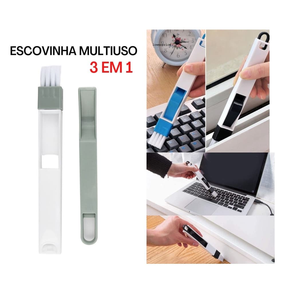 Escova Multiuso Escovinha Para Lugares Pequenos 2 em 1 Plástico Cores Sortidas