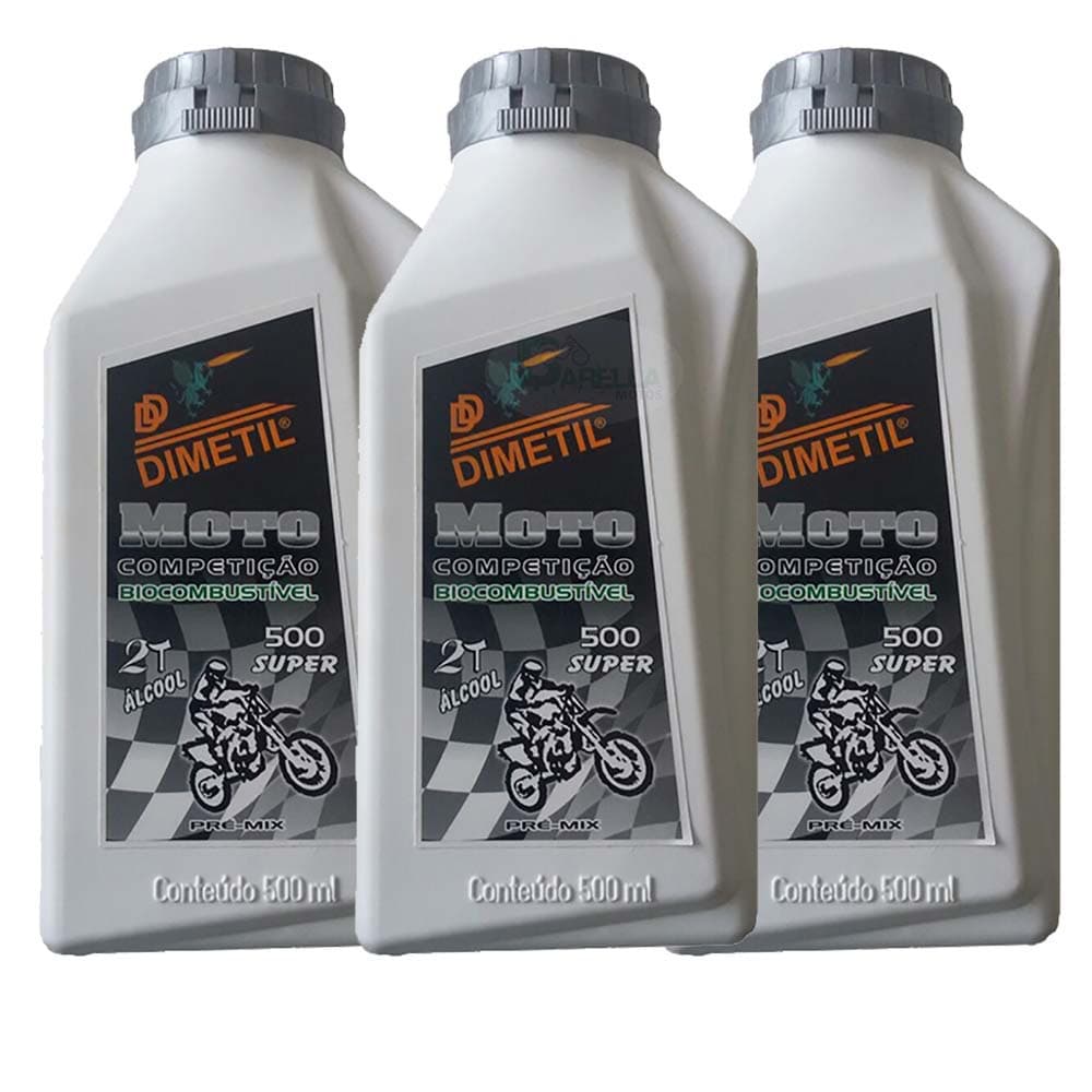 KIT 3 500 SUPER OLEO 2 TEMPOS PARA MOTOS ÁLCOOL 500ML - DIMETIL
