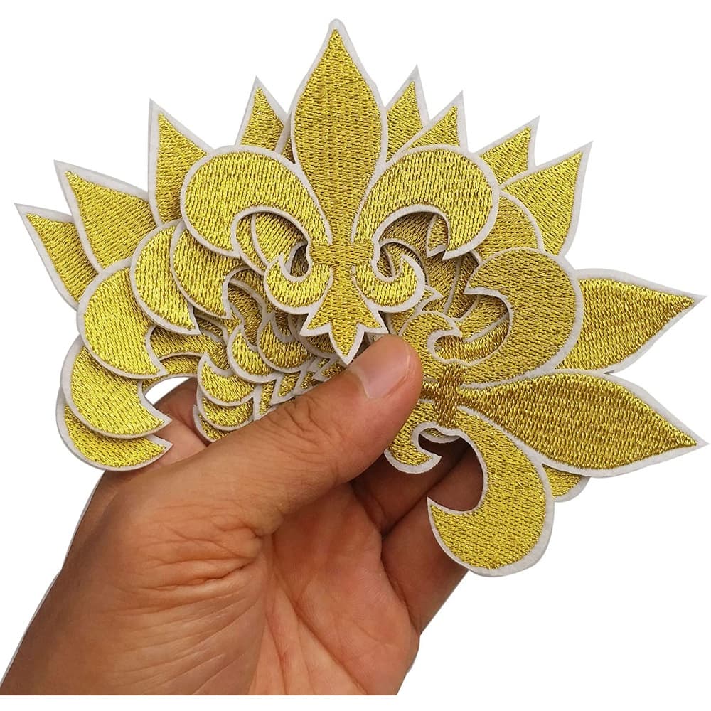 10Pcs Preto Fleur De Lis NFL Patch Ferro Sobre Patches Bordados