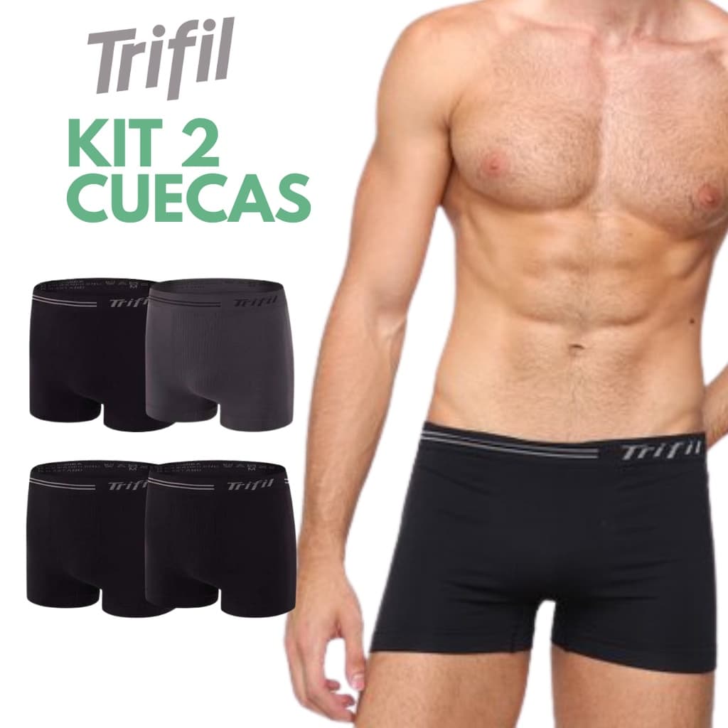 Cueca Boxer Kit C/2 Microfibra Sem Costura Trifil